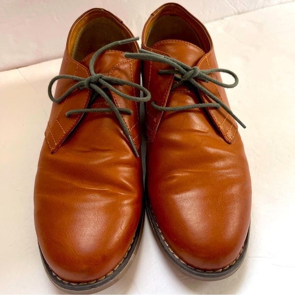 PENGUIN WAYLON OXFORDS LEATHER BUSINESS DRESS SHOES MENS Brown SZ 7 - Picture 1 of 13